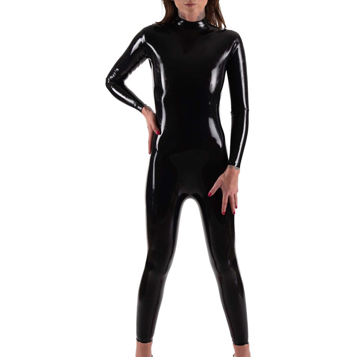 Комбінезон DuckyDucky Catsuit Takme з 100% латексу, чорного кольору, з блискавкою на спині