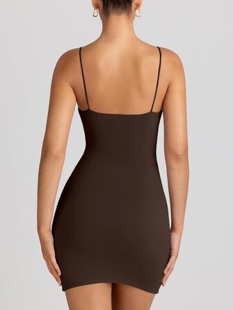 Міні-сукня bodycon LILLUSORY для жінок 2025, сексуальна літня сукня для виходу, коротка, з відкритим спиною, для вечірок, клубу, пляжу, відпочинку, колір: коричневий