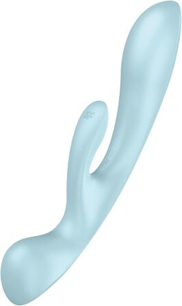 Вібратор Satisfyer Triple Oh G-Punkt Klitoris Stimulator | 3 мотори | Гнучкий, водонепроникний (IPX7) | 2x12 програми | Інтимні іграшки для жінок (блакитний)