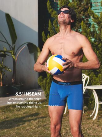 Боксерки чоловічі Separatec 7 шт. з подвійним мішечком, бамбукові, дихаючі, м'які (S, кольори: сіро-блакитний/темно-синій/оливковий/чорний/темно-сірий/темно-фіолетовий/сіро-ліловий)