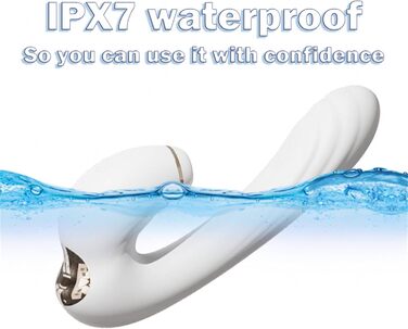 Вібратор Rabbit Silikon Dildo з 7 режимами вібрації та 3 режимами насосу для жінок, білий