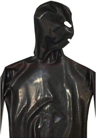 Чоловічий костюм для ролевих ігор з шкіри, чорний, з відкритим носом. Костюм для ролевих ігор, скін-сьют, для чоловіків.