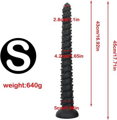 Анальний дилда Extra Langer Monster Spiral з текстурою для чоловіків та жінок, стимуляція G-точки, дилда для глибокого анального сексу, LZYLWC (S/Чорний)