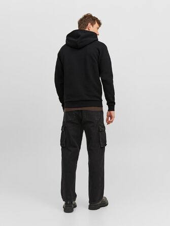 Чоловіча толстовка з капюшоном та блискавкою Jack & Jones Zip Hoodie, однотонна, колір Scarab, розмір XS