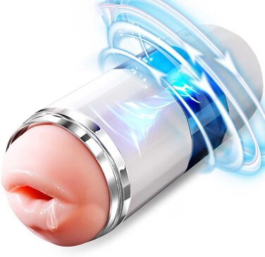 Мастурбатор для чоловіків Sexspielzeug з 10 режимами вібрації, 5 режимами обертання, силікон, автоматичний, ручний, 3D великий канал для частинок, еротичний