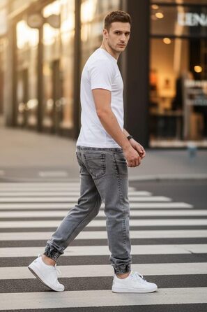 Чоловічі джинсові джогери Reslad Slim Fit RS-2073, сірі (розмір M)