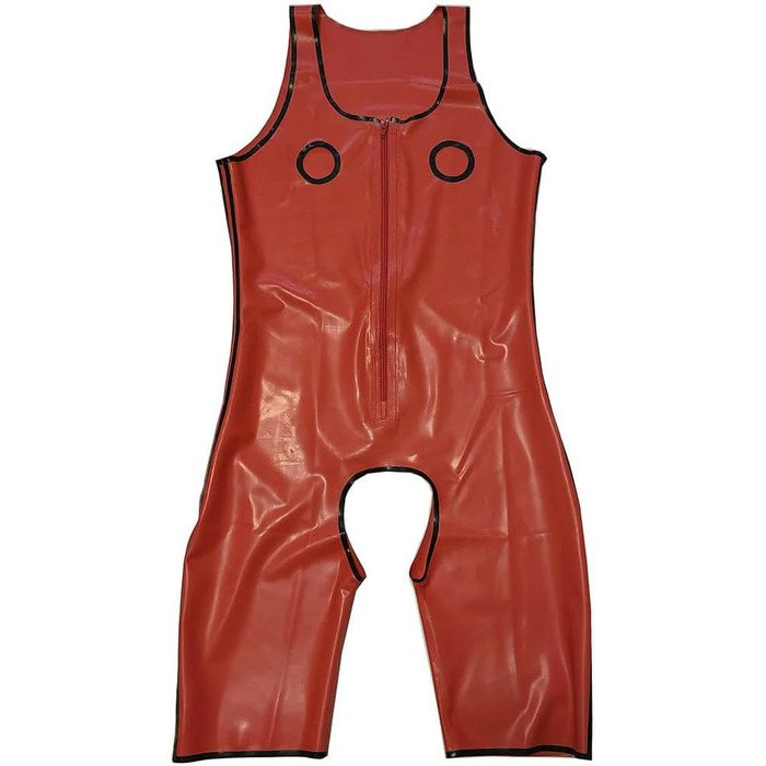 Чоловічий латексний комбінезон GAYLOP з вирізом у паху, без рукавів, чорно-жовтий, ручної роботи