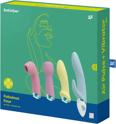 Набір вібраторів Satisfyer Fabulous Four | Вібратор, масажер, Rabbit | Водостійкий (IPX7) | Для еротичної стимуляції