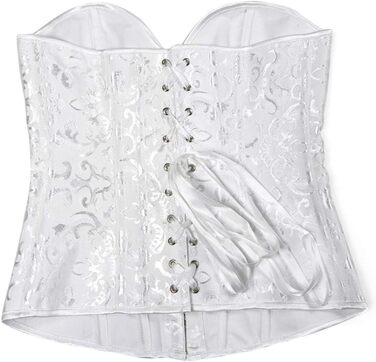 Корсетний топ CSKJ для жінок: готичний, вінтажний корсет, годинниковий корсет, повний бюст, зручний корсет, нижня білизна, корсет для вечірки, карнавалу, костюмів (Vampir, Steampunk, Piratenkostüm), 5XL, білий