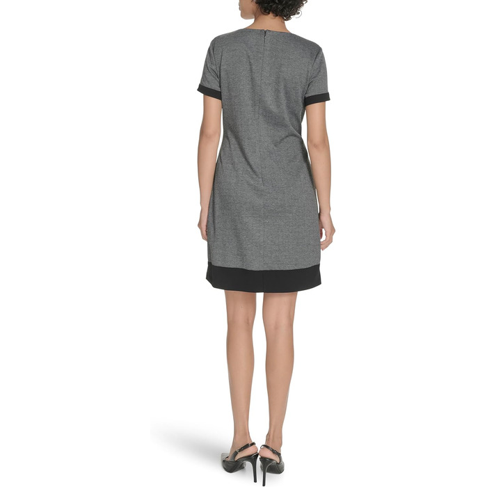 Сукня Tommy Hilfiger жіноча коротка рукав Scuba Crepe Trim Shift 40 Чорна/Сіра