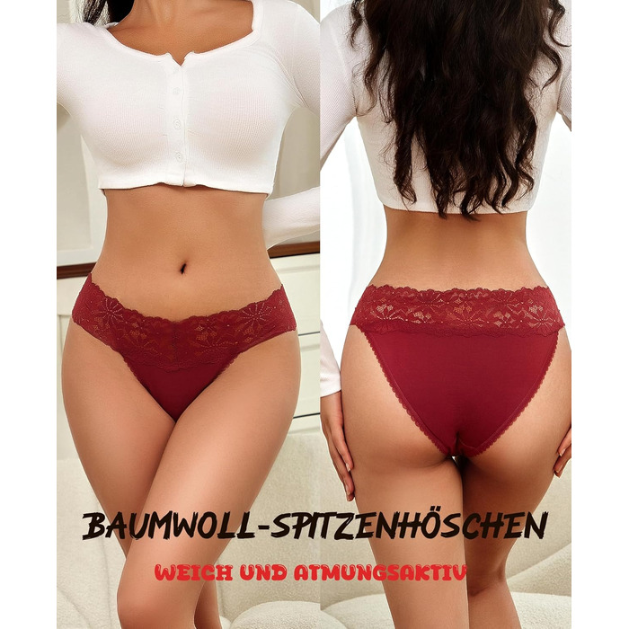 6-пакет жіночих трусиків: мереживо, бавовна, сексуальні, дихаючі, м'які, hipster, S-XL