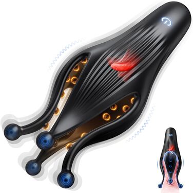 Мастурбатор для чоловіків з 10 режимами вібрації, стимулятор головки статевого члена, іграшка для соло та парного сексу (чорний)