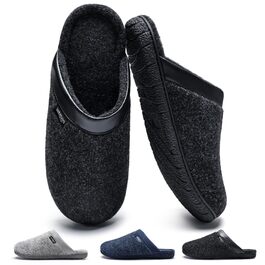 Чоловічі зимові капці WateLves з пам'яттю (Memory Foam), фетрові тампони з антиковзаючою підошвою для дому та вулиці, чорні, розмір 43 EU