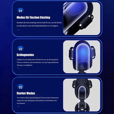 Вібратор для чоловіків Jpscor Eichelvibrator – 10 режимів, сильний стимулятор, електричний кубок-вібратор для соло