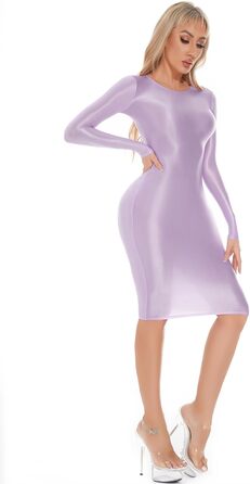 Сукня FEOYA Даен Елегантна Вечірня Сукня-Етуikleid, Глянцева, Тілесна, Зі Блиском, Для Вечірок, Розмір XL (Фіолетовий, XL)