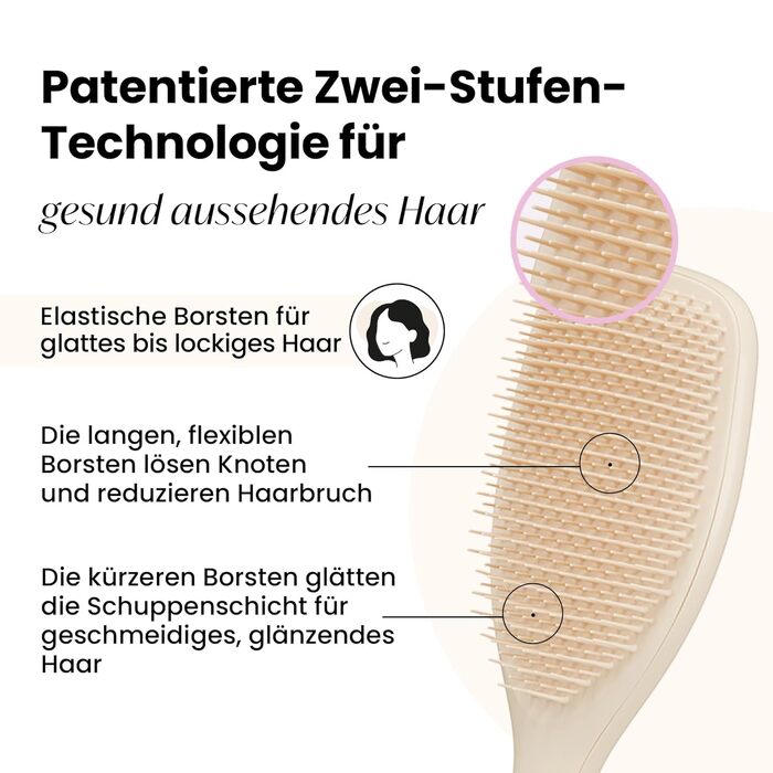 Щітка для волосся Tangle Teezer Ultimate Detangler для вологого та сухого волосся, розплутувальна щітка для густого, кучерявого та довгого волосся, колір Cappuccino