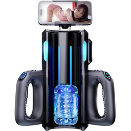 Електричний мастурбатор з двома ручками, 10 частот та 10 швидкостей, інтерактивне аудіо, секс-іграшка для чоловіків, чорний