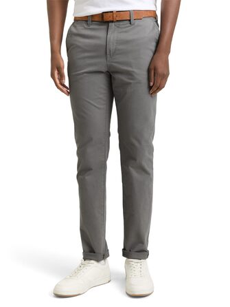 Чоловічі штани чинос Tom Tailor Denim Slim Fit з ременем, Castlerock Grey, 33W/32L