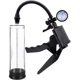 Вакуумна помпа для чоловіків з манометром, 20см Ø7см - збільшення потенції, подовження пеніса, допомога при імпотенції
