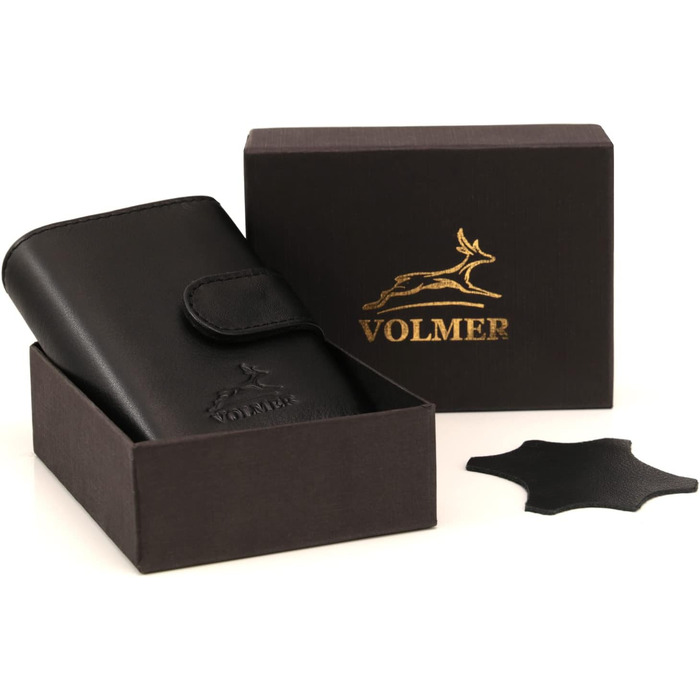 Шкіряний картхолдер Pop-Up Fa.Volmer VO24 з RFID захистом для чоловіків та жінок, чорний
