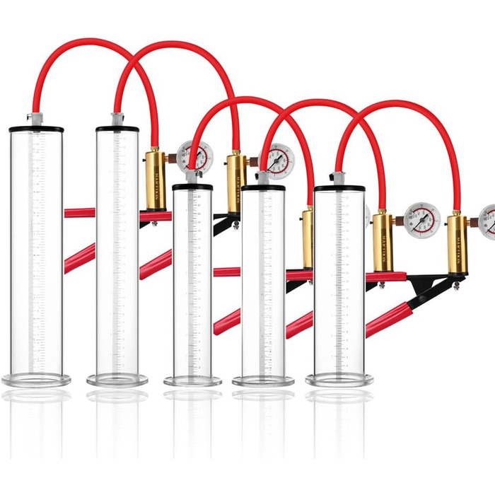 Vakuumна помпа для збільшення статевого члена з манометром, чоловіча іграшка для дорослих, помпа для статевого члена, вакуумна помпа, розширювач, для мастурбації, доросла іграшка, 23*3,9 см