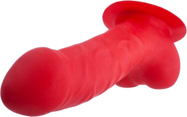 Латексний пеніс-чохол Carlos Schaftlänge 15см, червоний, з основою для приклеювання до латексу - реалістичний пеніс-чохол з великим мошонкою та виразною головкою, MADE IN GERMANY