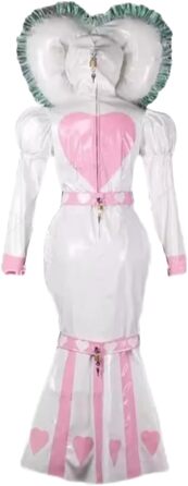 Роба з ПВХ для косплею, роба горничної з замком, роба для косплею для чоловіків та жінок, рожевий колір, DDINGHOONQPODFR