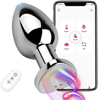Анаlvibrator ChicLSQ з LED підсвіткою та пультом дистанційного керування Bluetooth, 9 режимів, нержавіюча сталь, для чоловіків та жінок