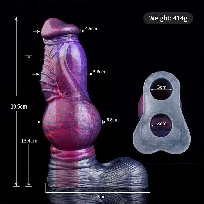 Секс-іграшка для чоловіків: силіконовий пеніс-чохол з кільцем для яєчок, реалістичний дилдо з великим вузлом, розтягуваний