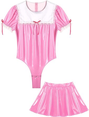 Костюм покоївки CHICTRY для чоловіків, чоловіча спідня білизна, косплей, рожевий (M)