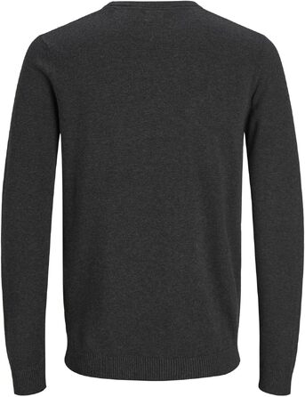Чоловічий трикотажний джемпер Jack & Jones JJ Basic Knit Crew Neck Noos, темно-сірий меланж, розмір L