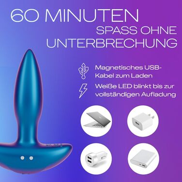 Анальний вібратор Durex Pop & Buzz - 7 режимів, USB-зарядка, вологостійкий, для жінок, чоловіків та пар