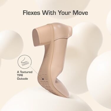 Жіночі туфлі-човники Dream Pairs із закритим носком, бежеві (Nude), розмір 40.5 EU