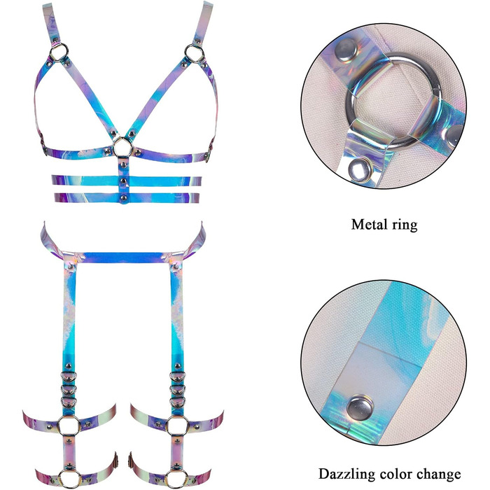 Бандероль з шкіри в готичному стилі BANSSGOTH для жінок. Комплект корсет, стринги, готичний аксесуар. Ідеально для вечірок, Halloween, Rave.