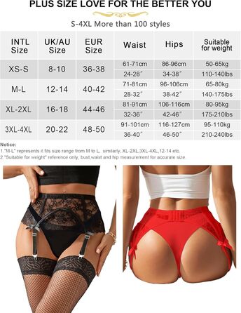 Жіночий корсетний пояс з мереживом Ohmydear, 4 кліпси, великі розміри, сексуальний, висока талія, набір з панчішною стрічкою та трусиками, червоний, XS-4XL