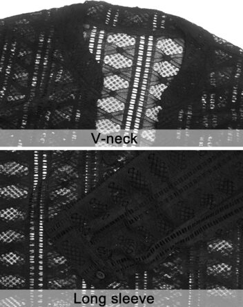 Чоловіча прозора сорочка з довгим рукавом Panegy, мереживна блуза, сітчаста сорочка, облягаючий крій, чорний, XS