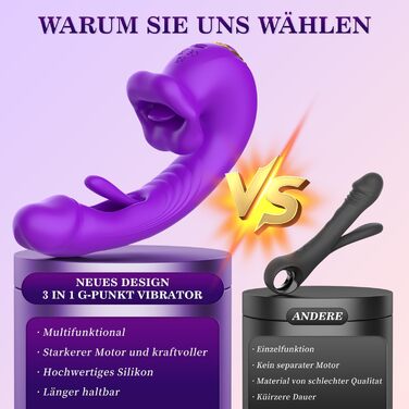 Вібратор для жінок Dildo з 10 режимами вібрації та 10 смаками язика, стимулятор клітора, для пар