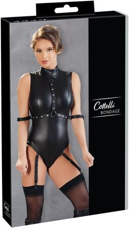 Боді для бондейжу Cottelli Damen Collection з джгутів та обмежень, чорний (пак 1)