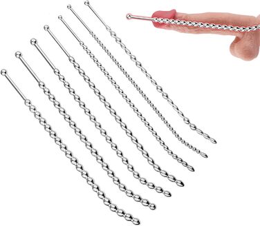 Набір дилататорів для секса з чоловіками BDSMAGE, нержавіюча сталь, 7 шт., 200 мм, для пар, 18+