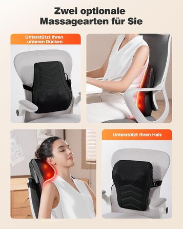 Масажер для шиї та спини Boriwat Shiatsu 3D з функцією підігріву, чорний