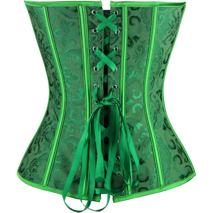 Корсет-боді Kimring для жінок, зелений, з мереживом, без бретелек, з високою талією