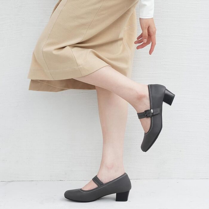 Жіночі ортопедичні туфлі Mary Jane Ortho + Rest для Hallux Valgus, класичні помпи на низькому стійкому каблуку, колір Pewter, розмір 36.5 EU