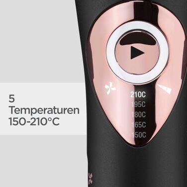 Автоматичний стайлер для локонів BaByliss Curl Secret Lite C1031E, 19 мм, 5 рівнів температури до 210°C, чорний з рожевим золотом