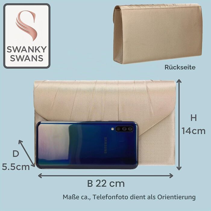 Жіночий вечірній клатч SwankySwans Chantel із сатину, золотистий