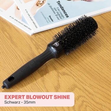 Керамическая круглая щетка для укладки волос Olivia Garden Expert Blowout Shine, антистатическая, 35 мм, черный цвет