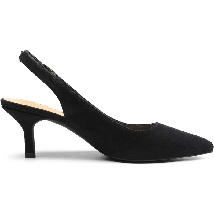 Жіночі туфлі-човники Dream Pairs Slingback на підборах, чорна замша, розмір 41 EU