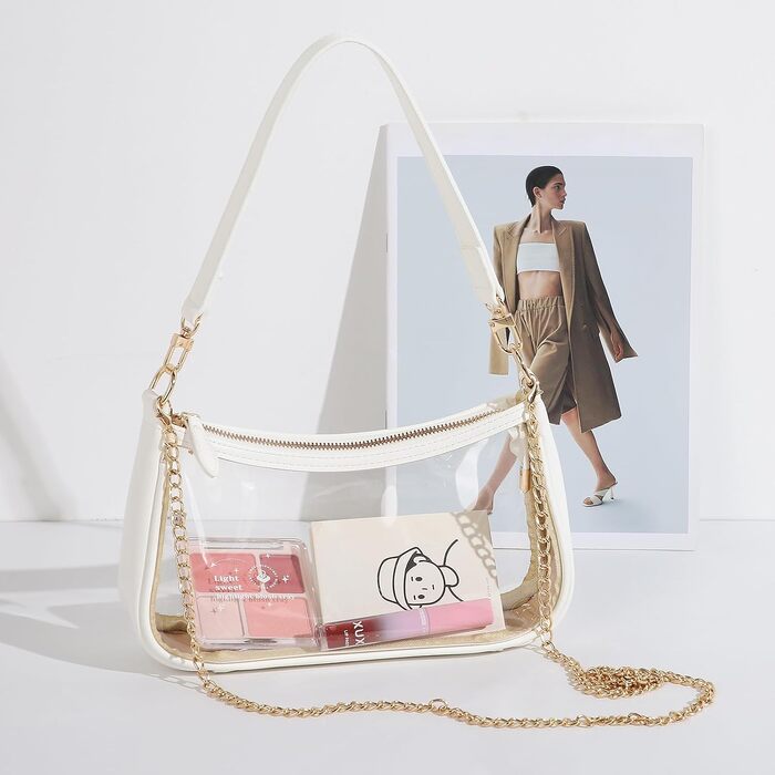 Жіноча сумка-тоут WantGor Clutch: стильна сумка через плече та міні-хобо з екошкіри в ретро-стилі (білий колір)