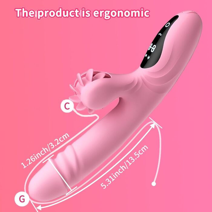 Вібратор для жінок з 9 функціями та підігрівом: Rabbit, стимуляція G-точки, фіолетовий