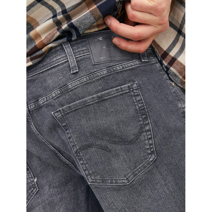 Чоловічі джинси Jack & Jones JJIMIKE Tapered Fit (завужені), великий розмір, чорний денім, 42W / 32L