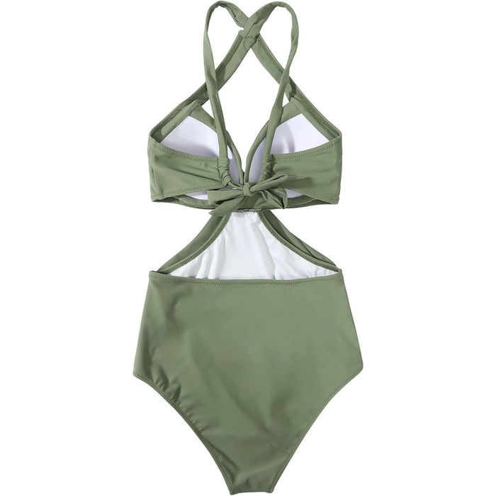 Купальник суцільний жіночий Einteiliger Monokini Pushup Wrap, зелений колір - 2026
